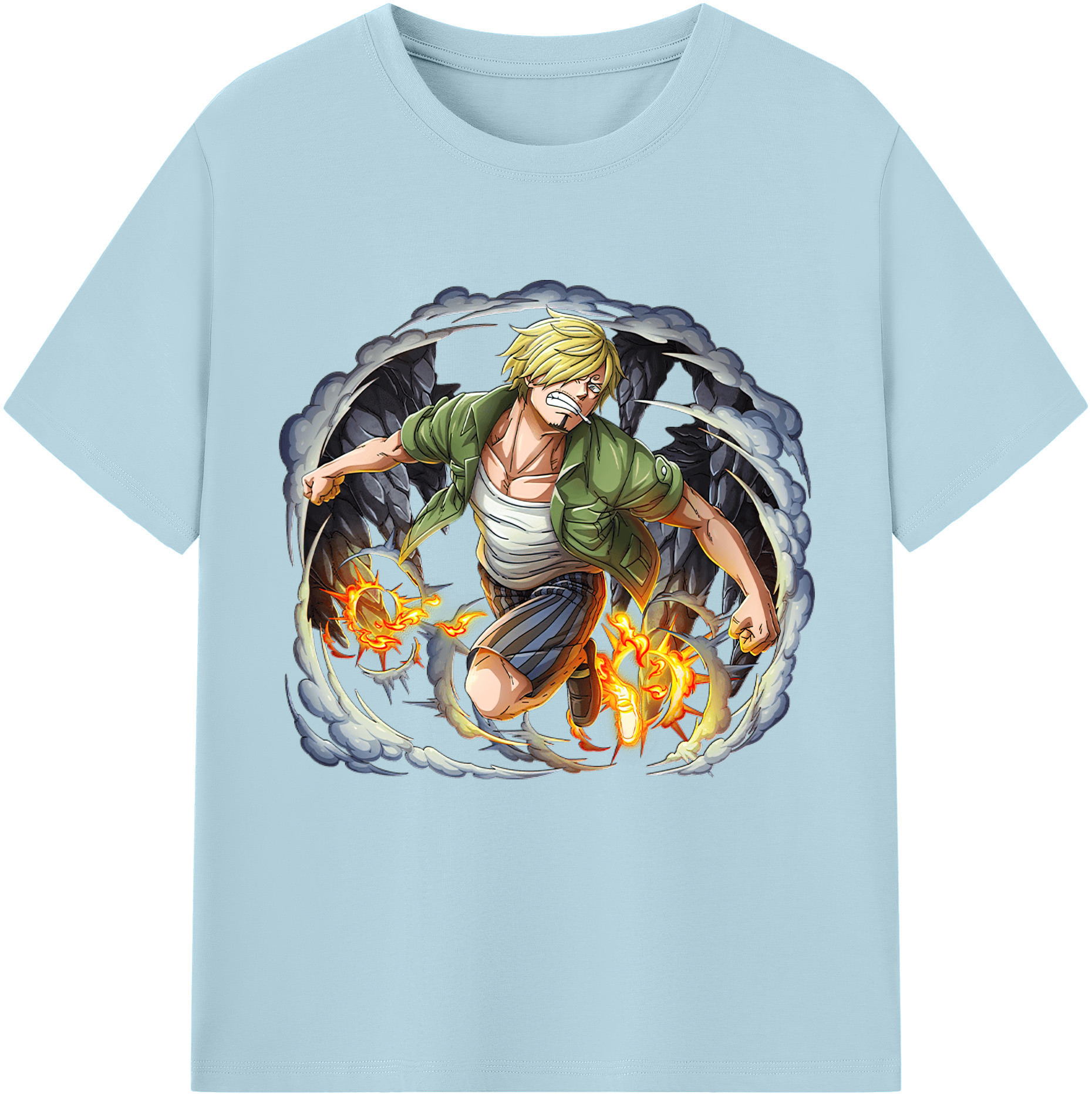 ワンピース サンジ ONE PIECE Sanji 綿100％半袖Tシャツ（フロントプリント）